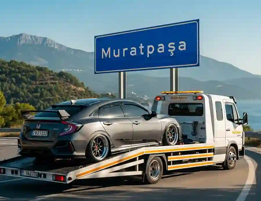 Muratpaşa'da çekici üzerinde lüx ferrari araba Muratpaşa'da çekici üzerinde lüx ferrari araba